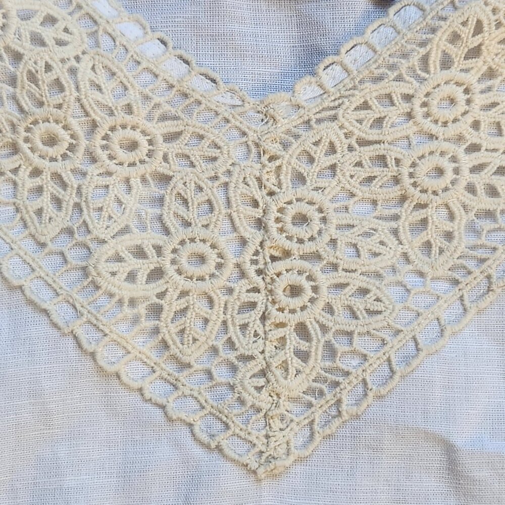 NWT Embroidered crochet linen dress coverup - Picture 5 of 9